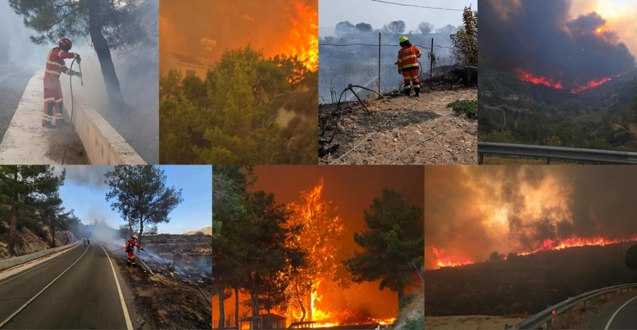 Πύρινη κόλαση σε Λεμεσό και Πάφο – Άνιση μάχη με τον χρόνο και τις φλόγες – Δείτε φωτογραφίες