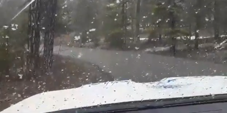 ΚΥΠΡΟΣ: Χιονόπτωση στο Τρόοδος – Σε ετοιμότητα η Αστυνομία – VIDEO