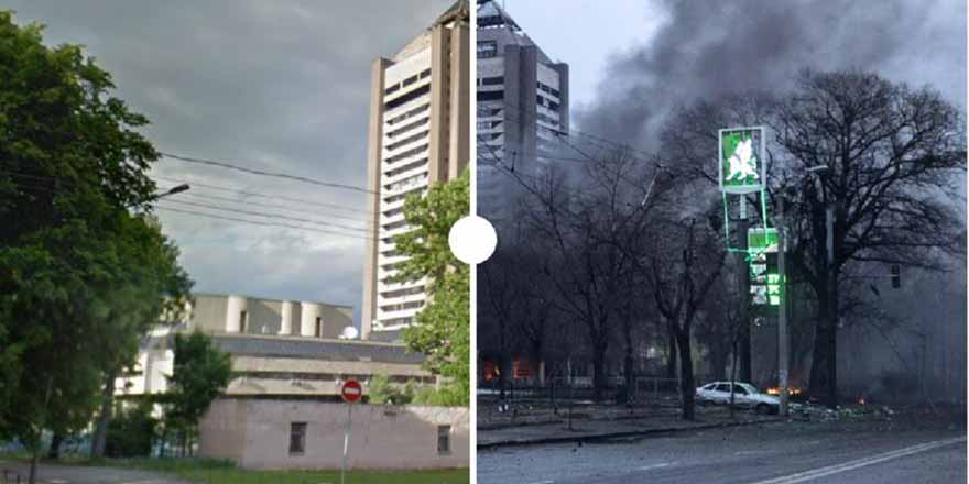 Η Ουκρανία πριν και μετά τις ρωσικές επιθέσεις: Σοκαριστικές εικόνες καταστροφής