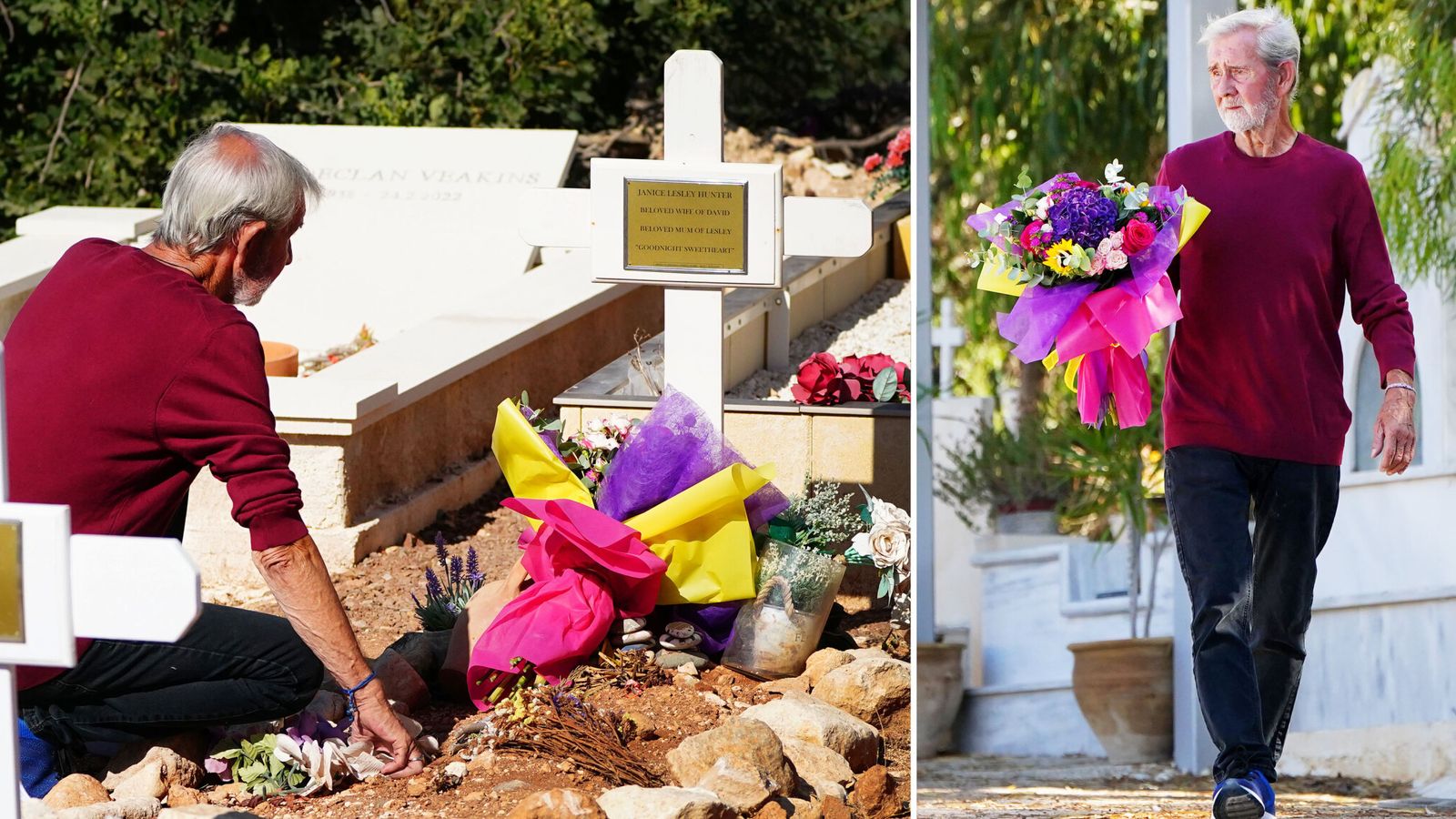 Υπόθεση Τρεμιθούσας: Πήγε λουλούδια και γονάτισε μπροστά στον τάφο της γυναίκας του ο 76χρονος - Δείτε φωτογραφίες 