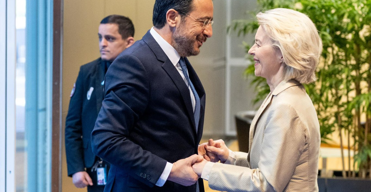 Φον ντερ Λάιεν μετά τη συνάντηση με Χριστοδουλίδη: «Πλήρης αλληλεγγύη της Ευρώπης προς την Κύπρο»