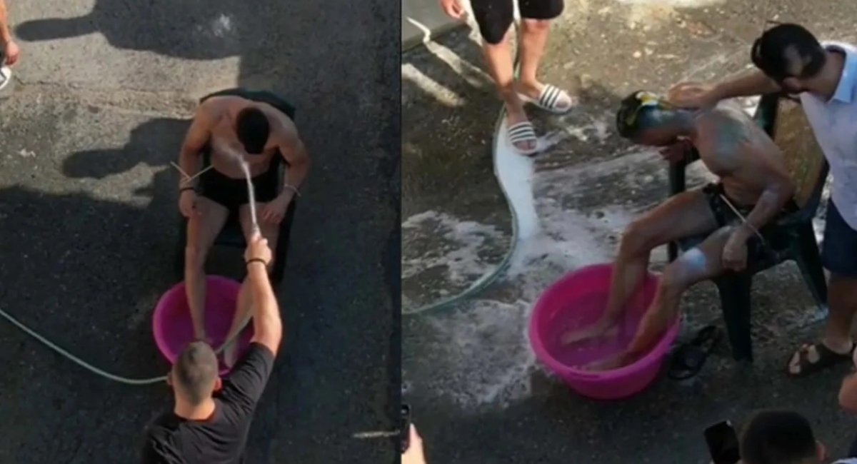 Βίντεο: Έδεσαν τον γαμπρό και τον έπλυναν στη μέση του δρόμου σε χωριό του Ηρακλείου