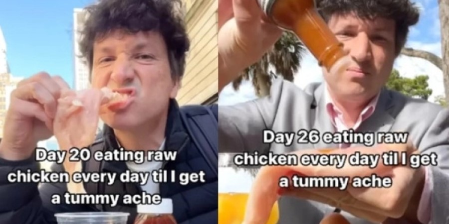 «Θα τρώω μέχρι να πάω στο νοσοκομείο» – Άνδρας τρώει ωμό κοτόπουλο για 100 μέρες - Βίντεο