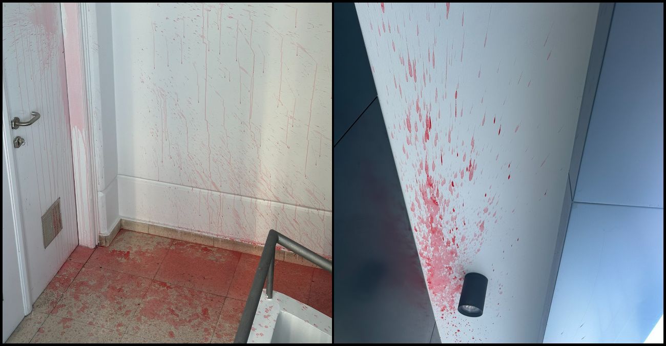 Επίθεση στα γραφεία του ΚΕΒΕ στη Λευκωσία -  Έριξαν κόκκινες μπογιές - Προκλήθηκαν υλικές ζημιές χιλιάδων ευρώ - Δείτε φωτογραφίες
