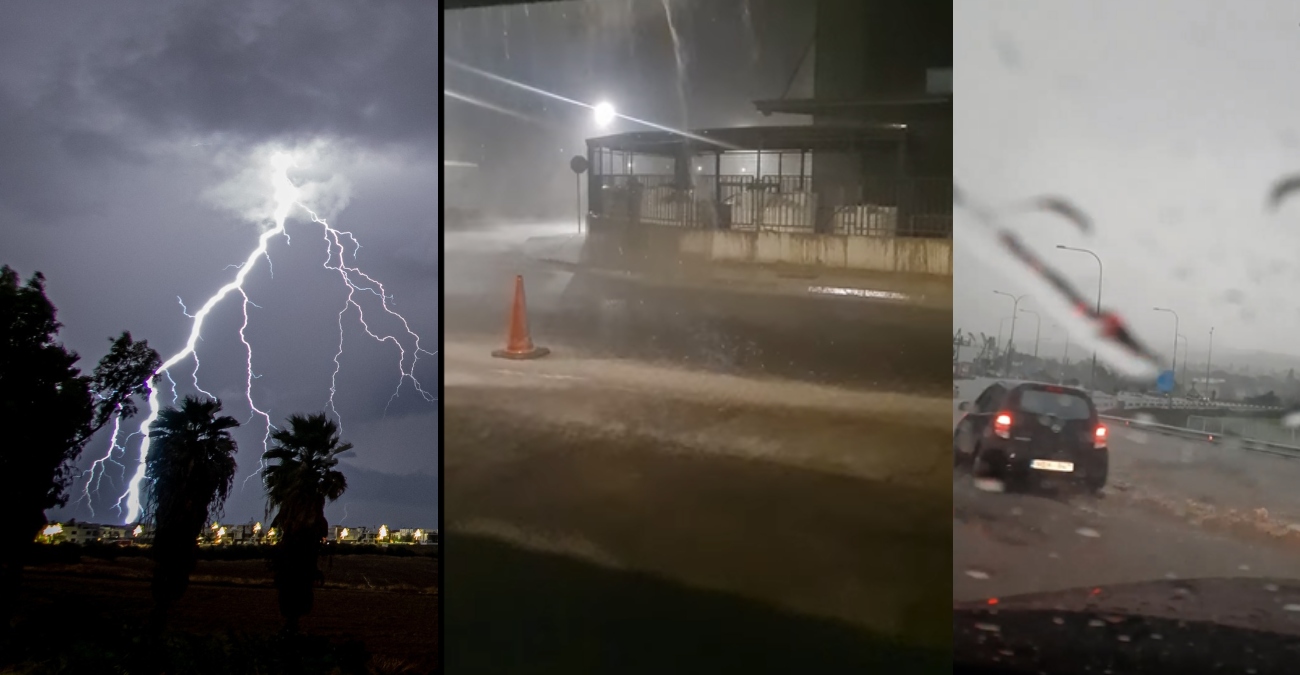 Εικόνες απο την καταιγίδα που «χτύπησε» την Κύπρο ξημερώματα - Πλημμυρισμένοι δρόμοι - Βίντεο