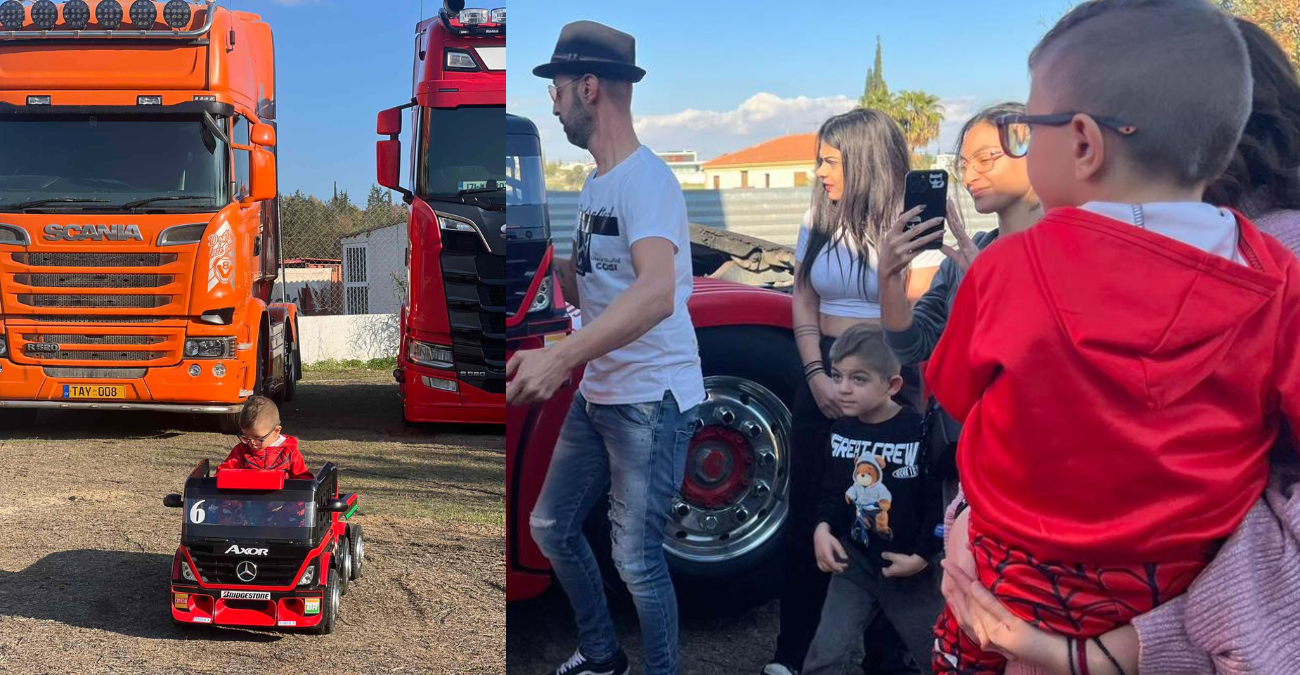 Συγκινητικό βίντεο: Δεκάδες φορτηγά πραγματοποίησαν την ευχή του μικρού Άγγελου ο οποίος παλεύει με τον καρκίνο