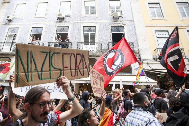 ΠΟΡΤΟΓΑΛΙΑ: Διαδηλωτές στους δρόμους της Λισαβόνας κατά της διεξαγωγής συνεδρίου ακροδεξιών 