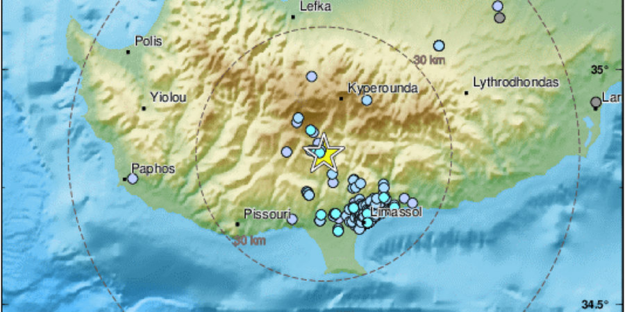 Eπίκεντρο στην περιοχή Γεράσας η σεισμική δόνηση - Αναστάτωσε τους κατοίκους της Λεμεσού 
