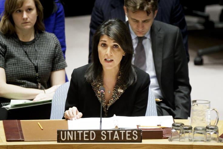 Για «ημέρα ντροπής» κάνει λόγο η Νίκι Χέιλι στο Συμβούλιο Ασφαλείας του ΟΗΕ 