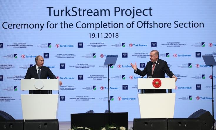 ΕΡΝΤΟΓΑΝ: Το 2019 το πρώτο φυσικό αέριο του TurkStream στην Τουρκία
