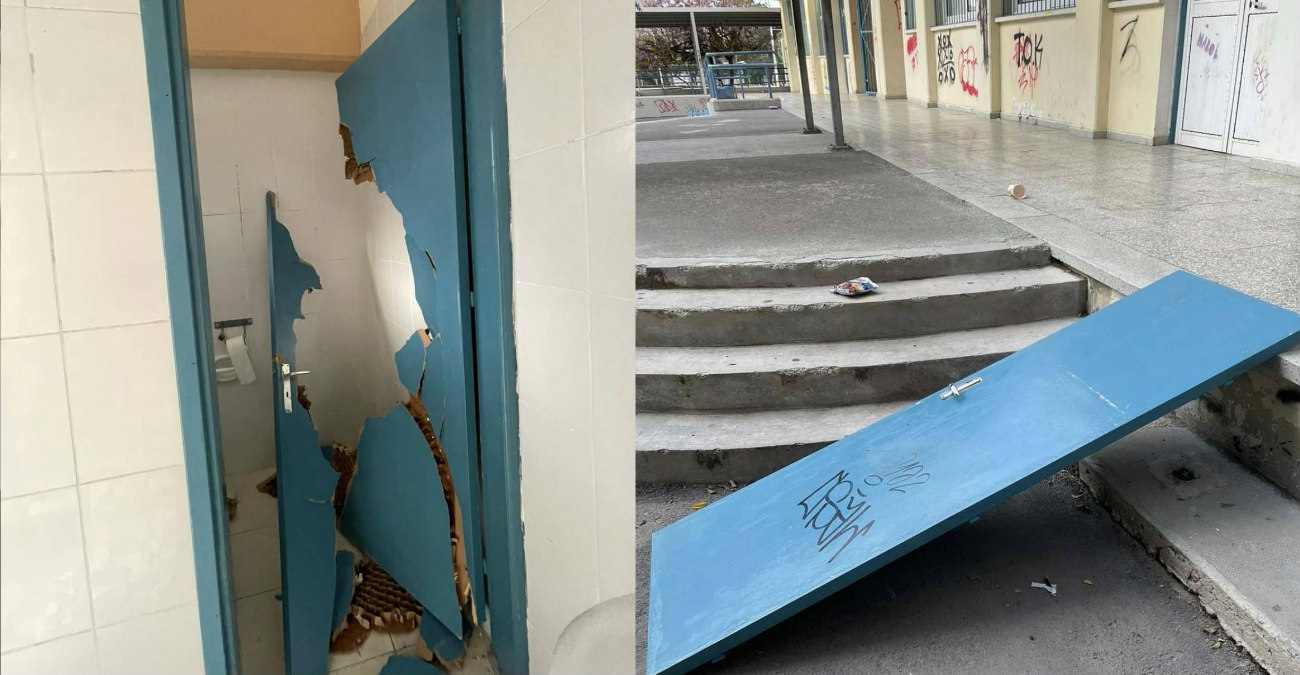 Νέα έκτροπα σε σχολείο στη Λεμεσό – Βανδάλισαν τοίχους και προκάλεσαν ζημιές σε πόρτες – Δείτε φωτογραφίες