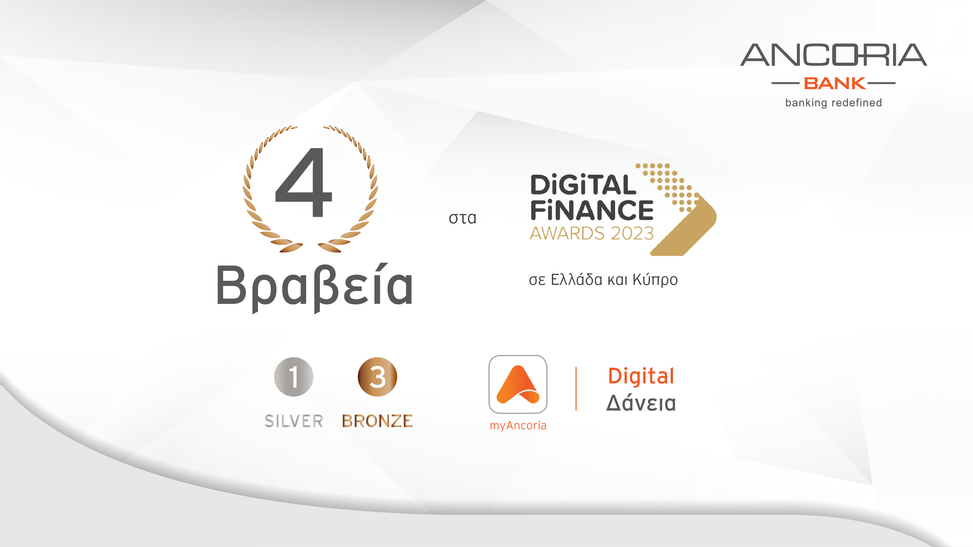 Η Ancoria Bank κέρδισε 4 βραβεία στα Digital Finance Awards 2023 στην Ελλάδα