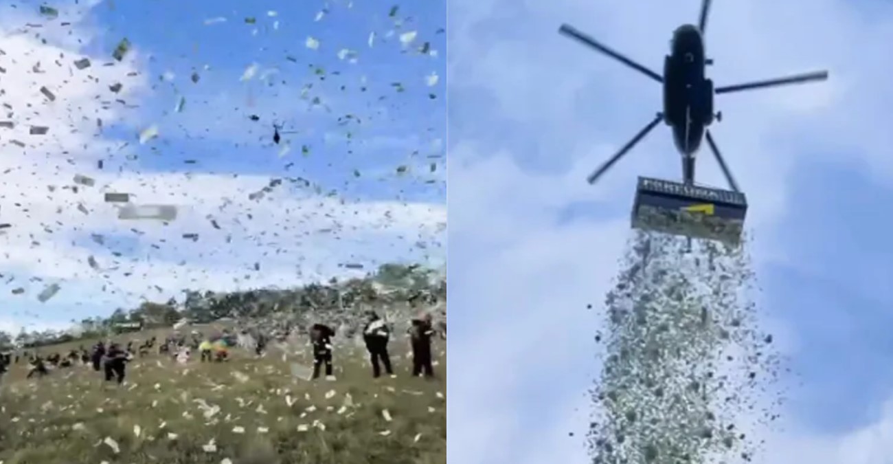 Τσέχος influencer πέταξε 1 εκατομμύριο δολάρια από ελικόπτερο - Δείτε βίντεο