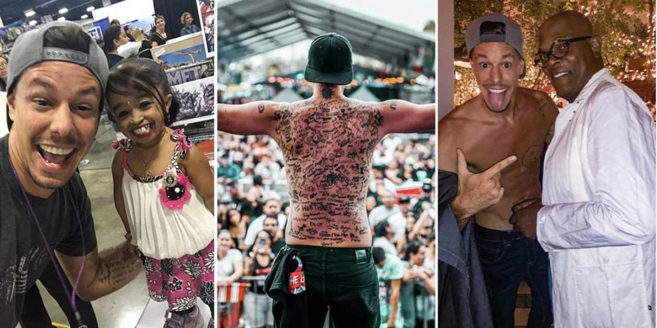 Tattoo artist γέμισε την πλάτη του με αυτόγραφα - Από τον 50 Cent στον Γιουσέιν Μπολτ - Μπήκε στα ρεκόρ Γκίνες - Δείτε φωτογραφίες