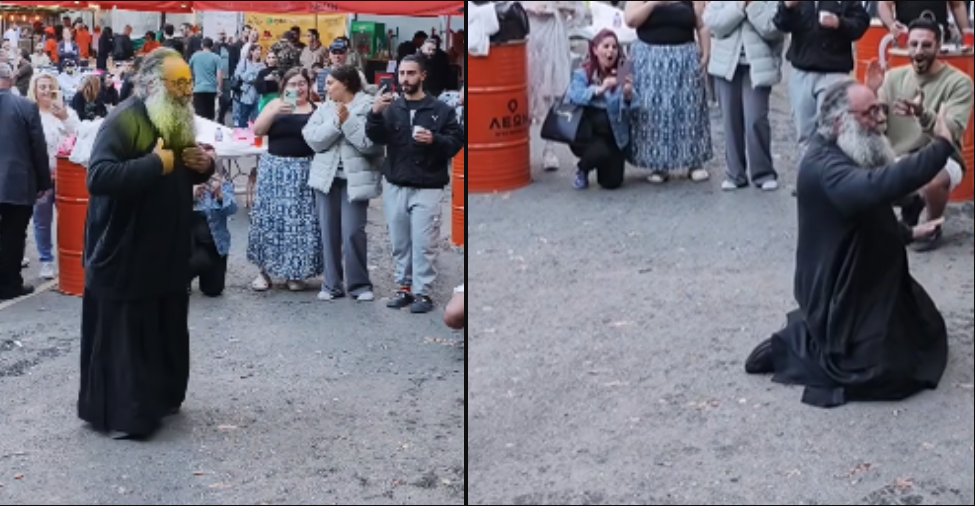 Video: Έκλεψε την παράσταση ο πατήρ Λουκάς στον Μουτουλλά - Χόρεψε ζεϊμπέκικο ανήμερα της γιορτής του