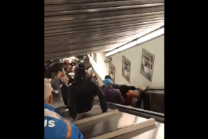 ΒΙΝΤΕΟ: Σοκαριστικό ατύχημα στο μετρό της Ρώμης με τραυματίες οπαδούς της ΤΣΣΚΑ Μόσχας!