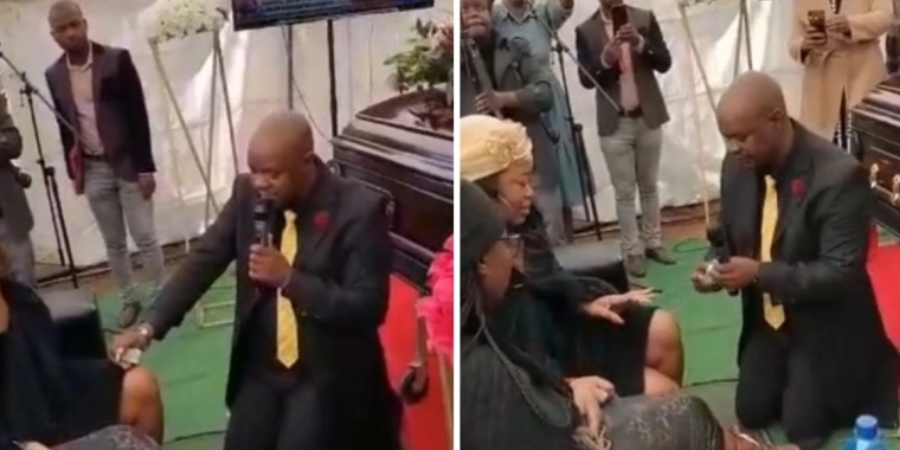 Έκανε πρόταση γάμου στην αγαπημένη του την ώρα της κηδείας του πατέρα της - Δείτε το βίντεο