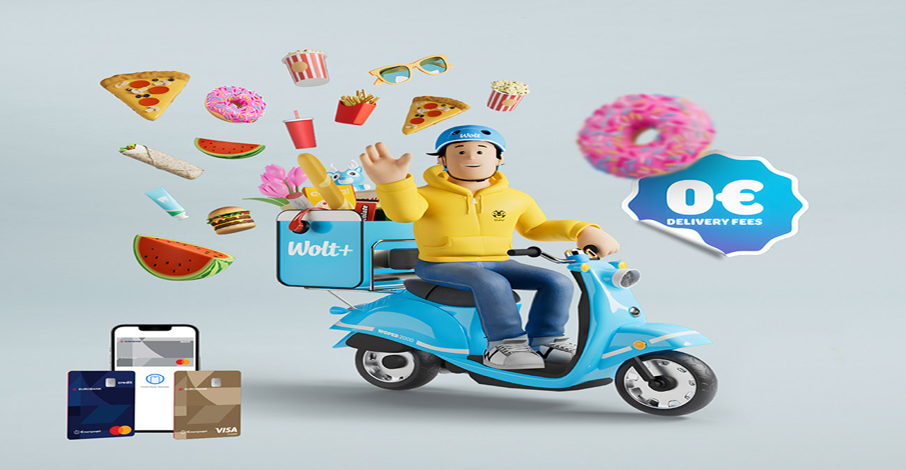 Eurobank: 6 μήνες δωρεάν Wolt+ & ευρώ €πιστροφή σε κάθε παραγγελία
