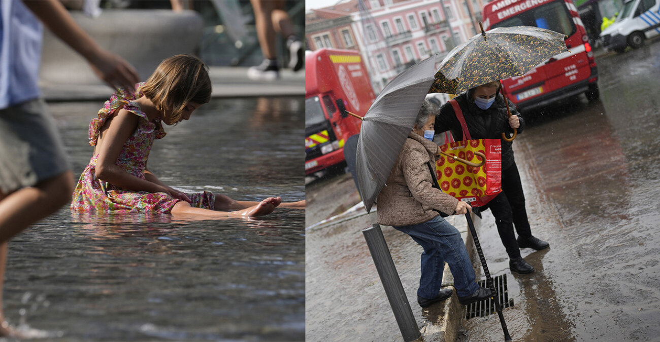 «Τρελάθηκε» ο καιρός στην Ευρώπη: Ποιοι «καίγονται» και ποιοι κινδυνεύουν από καταιγίδες