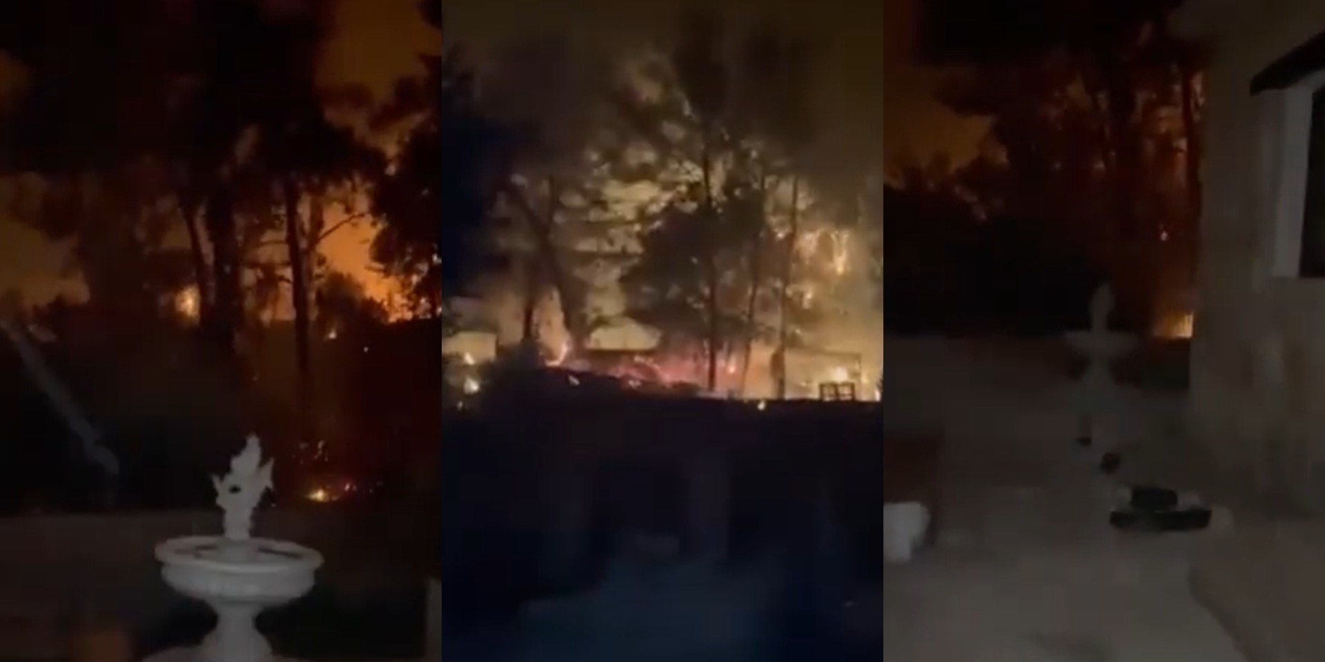 VIDEO - Σούνι: Έσωσαν το σπίτι τους την τελευταία στιγμή - Έσβησαν τις φλόγες με το νερό της πισίνας