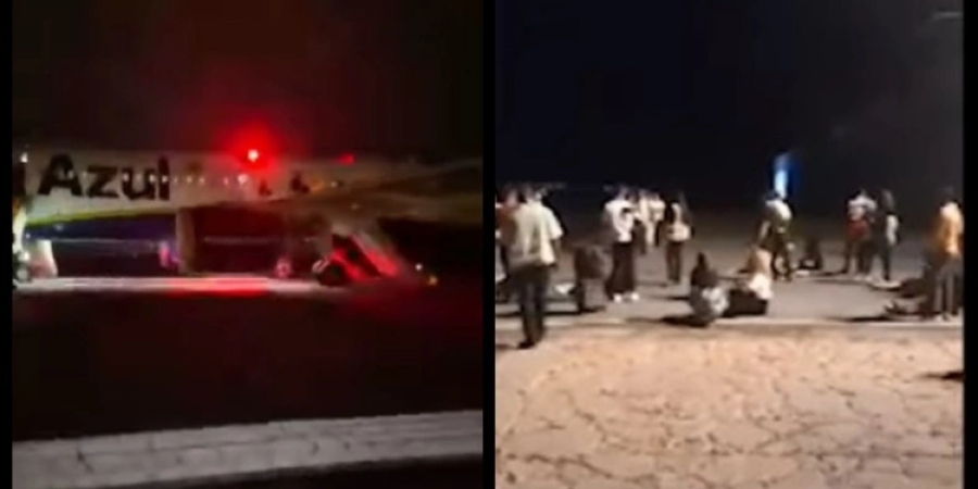 Η στιγμή της εκκένωσης αεροπλάνου στη Βραζιλία με το φόβο ότι θα ανατιναχθεί  - ΒΙΝΤΕΟ