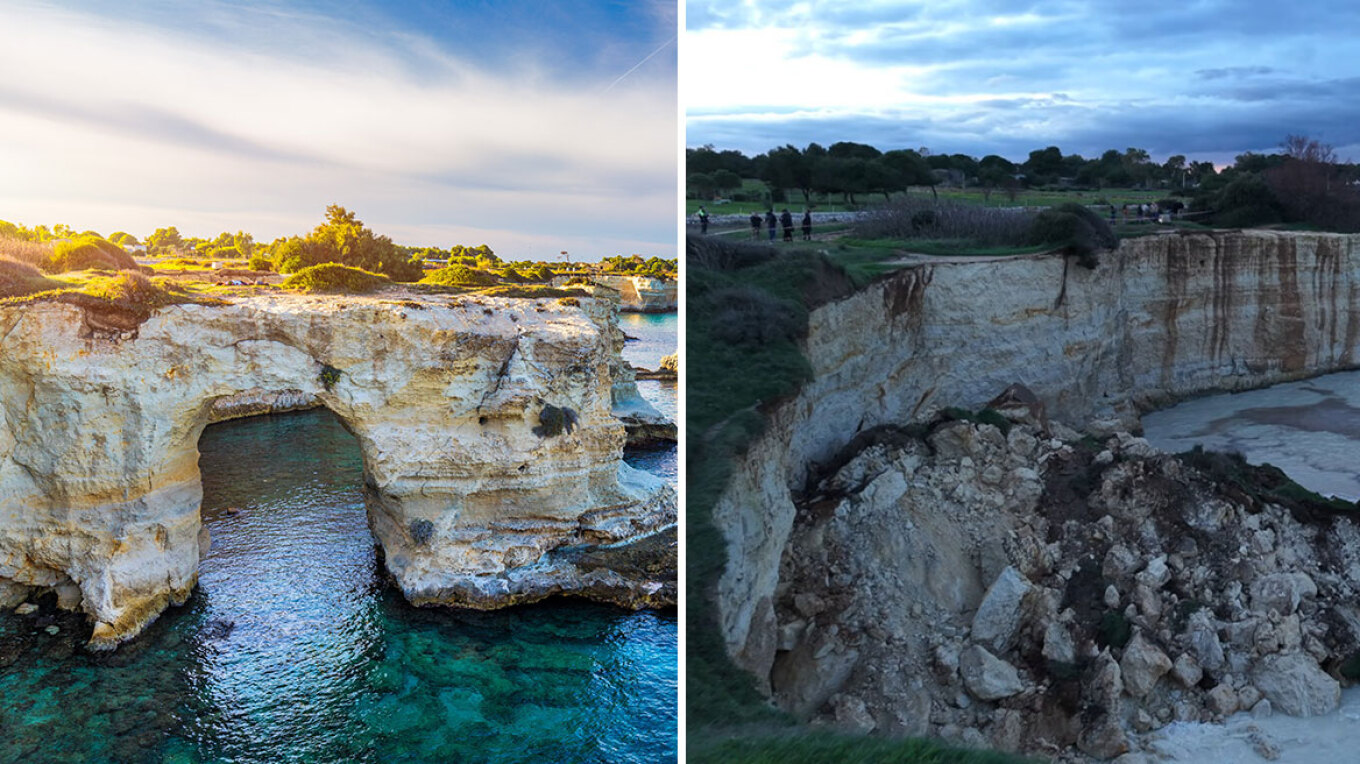 Κατέρρευσε η περίφημη «αψίδα των ερωτευμένων» στην Ιταλία, ανήμερα του Αγίου Βαλεντίνου