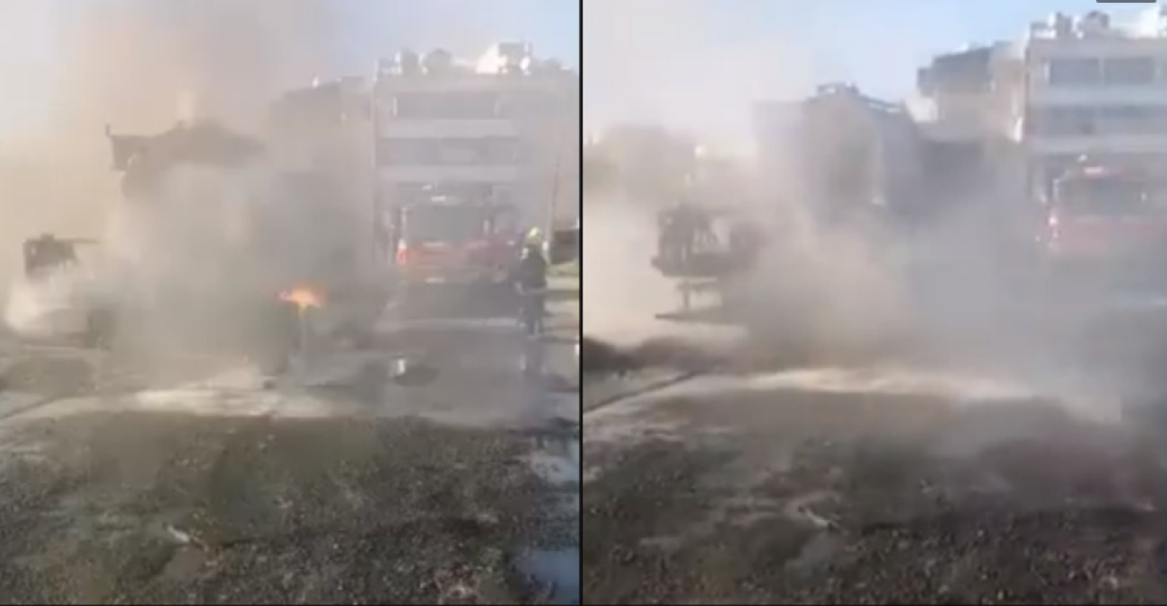 «Τυλίχθηκε» στις φλόγες φορτηγό στη Λάρνακα - Δείτε βίντεο από την κατάσβεση της φωτιάς