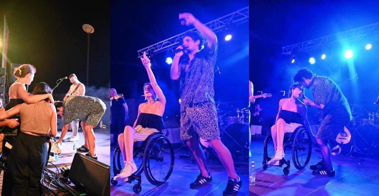 Συγκινητικό στιγμιότυπο: Η Κύπρια Ραφαέλα ανέβηκε με το αμαξίδιο της στη σκηνή και χόρεψε με τον Πάνο Βλάχο