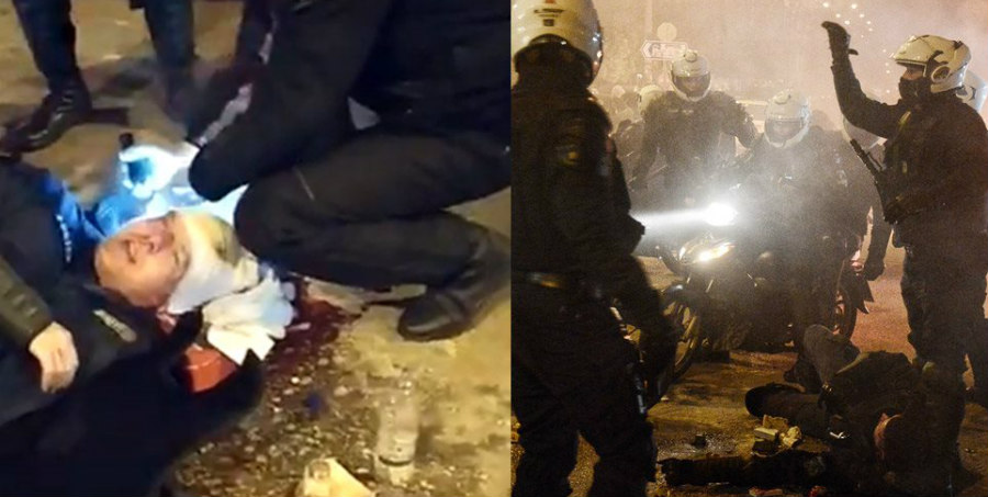 Σοκαριστικές εικόνες: Πεδίο μάχης η Αθήνα- Τραυματίστηκε σοβαρά αστυνομικός -ΒΙΝΤΕΟ
