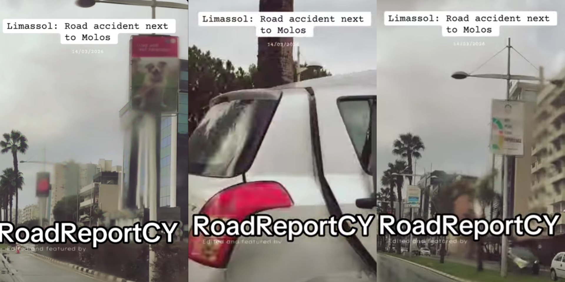 VIDEO: Χαμός μετά από τροχαίο στη Λεμεσό - Όχημα «έπεσε» πάνω σε δέντρο κοντά στον Μόλο