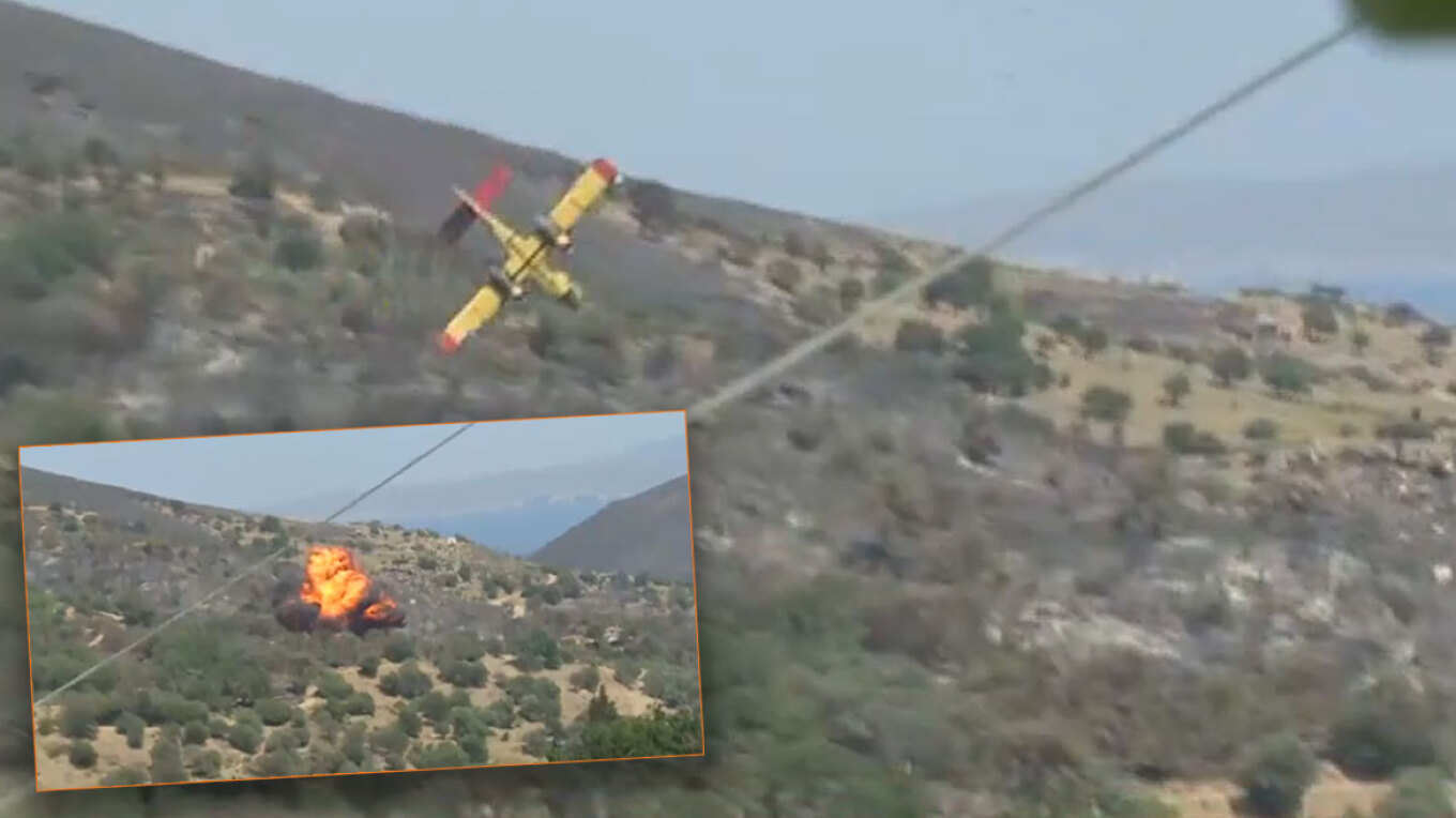 Πυρκαγιές Ελλάδα: Πτώση καναντέρ στην Κάρυστο - Δείτε βίντεο από το αεροσκάφος λίγο πριν συντριβεί 