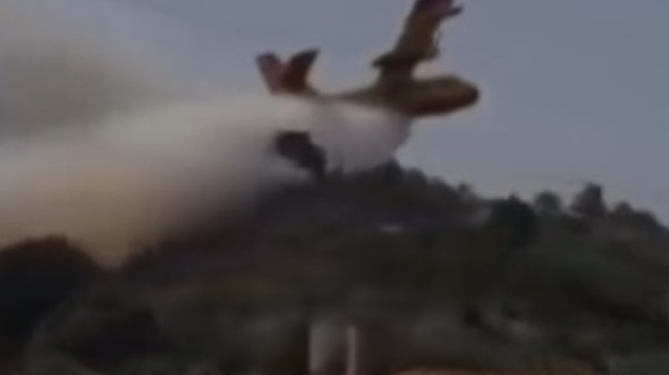 Βίντεο: Αεροσκάφος που επιχειρεί στη φωτιά στη Ναυπακτία βρίσκει σε δέντρο κατά την κατάσβεση