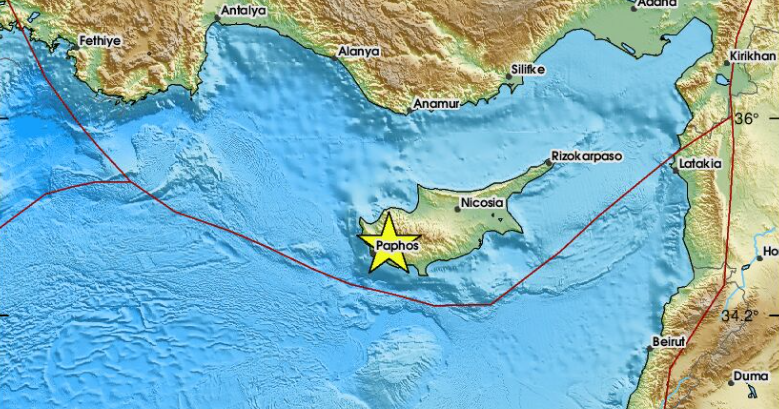 Σεισμική δόνηση ταρακούνησε την Κύπρο - Υπολογίζεται στα 5.4 ρίχτερ