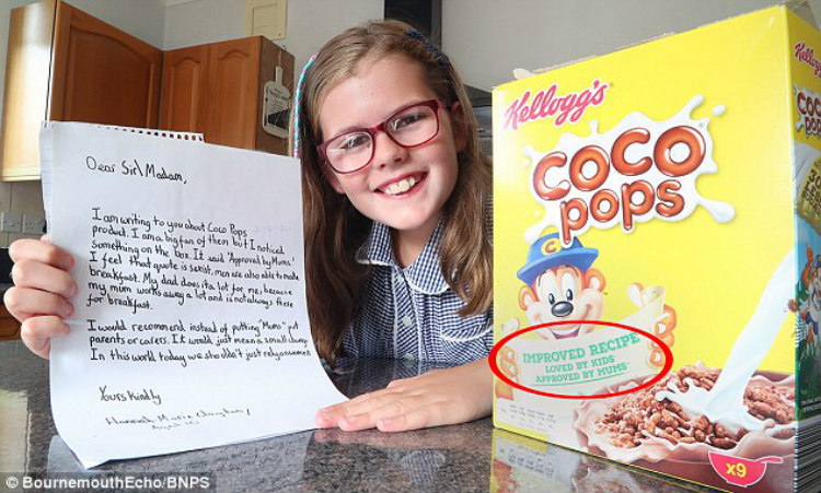 10χρονη έστειλε γράμμα στην Kellogg’s και κατάφερε να αλλάξει το μήνυμα στα δημητριακά