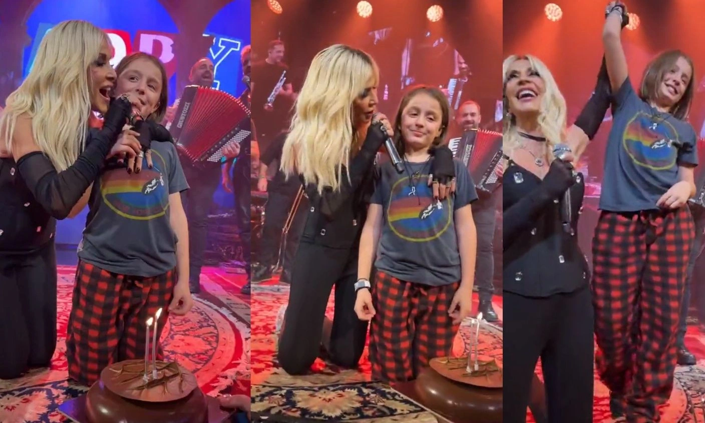 Άννα Βίσση: Ο εγγονός της Νέστωρ έσβησε τα κεράκια της τούρτας του στην πίστα και η γιαγιά του τραγούδησε