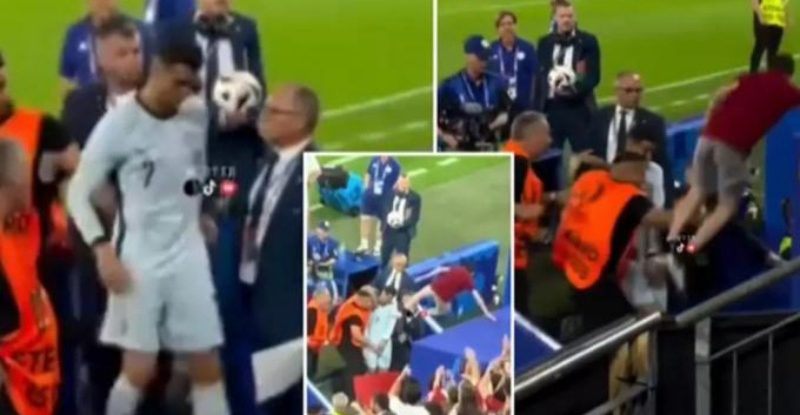 Euro 2024: Σοκαριστικό: Θαυμαστής του Κριστιάνο Ρονάλντο... πήδηξε από την κερκίδα καταπάνω του -Βίντεο 