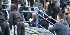 Χαμός στις εξέδρες του Εθνικός-Προοδευτική: Χτυπήθηκε ο γενικός αρχηγός των φιλοξενούμενων (pics)