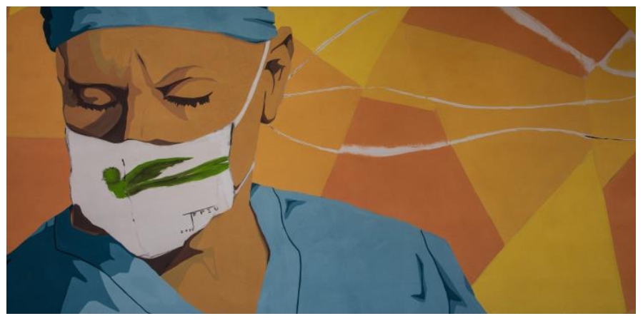 H Toιχογραφία σε νοσοκομείο στο Πόρτο και 'ευχαριστώ' για τους επαγγελματίες υγείας