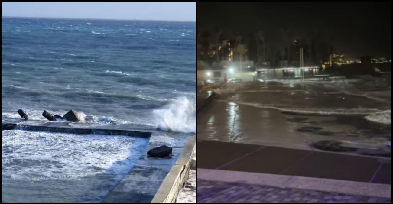 «Κατάπιαν» την Πάφο τα κύματα – Οι σφοδροί άνεμοι έφεραν την θάλασσα έξω στη στεριά – Δείτε βίντεο