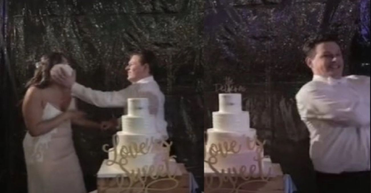 «Ανώριμος» γαμπρός πετάει τη γαμήλια τούρτα στη νύφη και μετά... το βάζει στα πόδια – Βίντεο