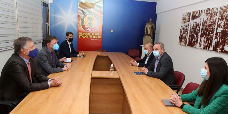 Συνάντηση ΑΚΕΛ με τον Ειδικό Αντιπρόσωπο του Γενικού Γραμματέα του ΟΗΕ Κύπρο