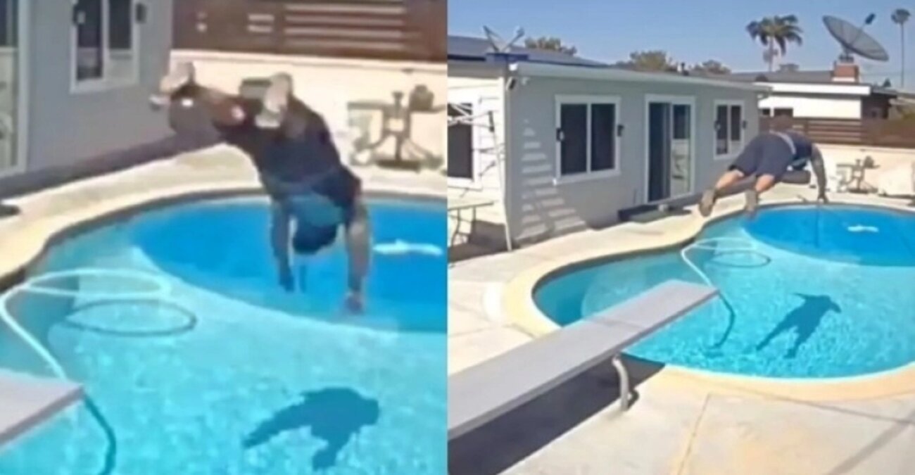 Ντελιβεράς στις ΗΠΑ δεν άντεξε την ζέστη και έκανε βουτιά σε πισίνα σπιτιού - Βίντεο