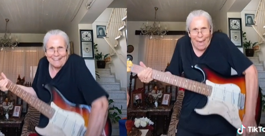 Η Κύπρια γιαγιά ροκάρει με μια κιθάρα και τρελαίνει το Tik Tok - ΒΙΝΤΕΟ