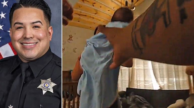 Καρέ καρέ η στιγμή που ήρωας αστυνομικός σώζει από πνιγμό νεογέννητο που είχε χάσει τις αισθήσεις του - Βίντεο