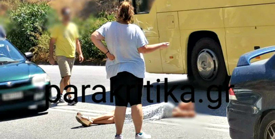 Κρήτη: Γυναίκα ξάπλωσε στη μέση της εθνικής οδού -ΦΩΤΟΓΡΑΦΙΕΣ