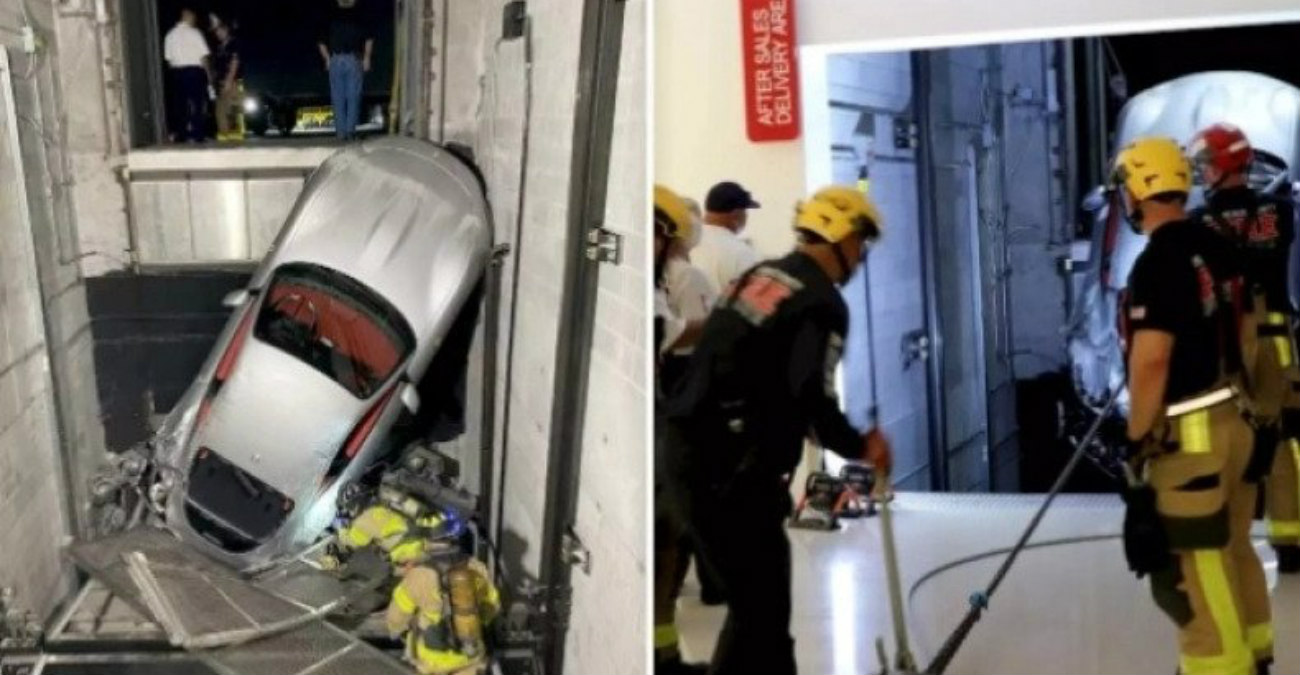 Περίεργο ατύχημα: Ferrari αξίας 240 χιλιάδων δολαρίων κόλλησε σε ανελκυστήρα στη Φλόριντα - Δείτε φωτογραφίες