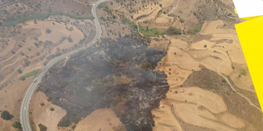 ΠΑΦΟΣ: Υπό πλήρη έλεγχο δασική πυρκαγιά σε περιοχή της Δρούσειας