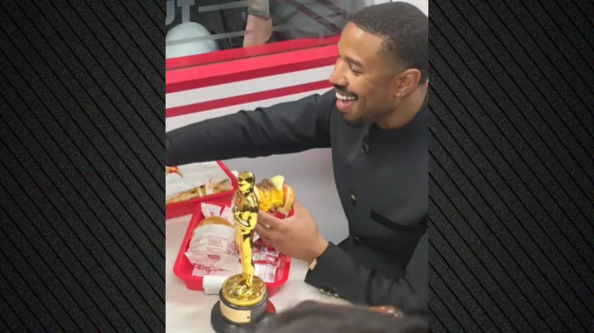 Ο Μάικλ Μπ. Τζόρνταν γιόρτασε τη νίκη του στα Όσκαρ τρώγοντας μπέργκερ - Δείτε βίντεο