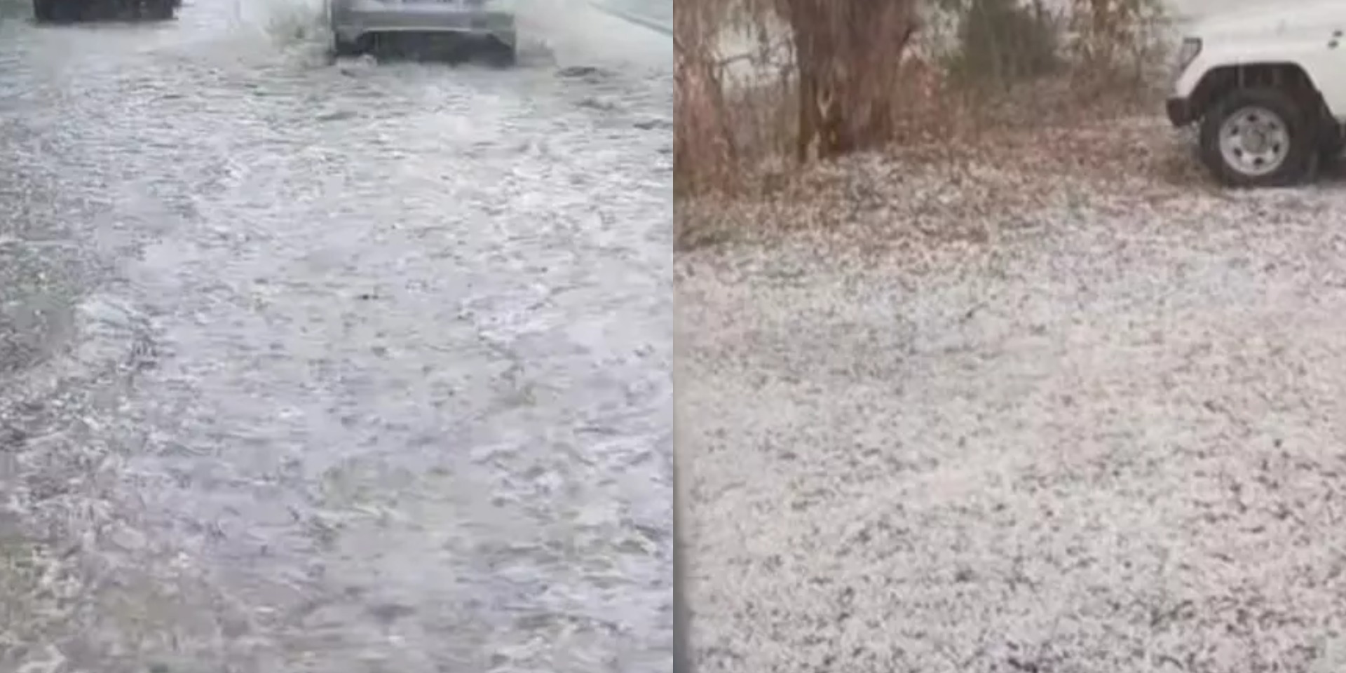 VIDEO: Απίστευτο σκηνικό στη Λάρνακα - Άσπρισαν οι δρόμοι από το χαλάζι