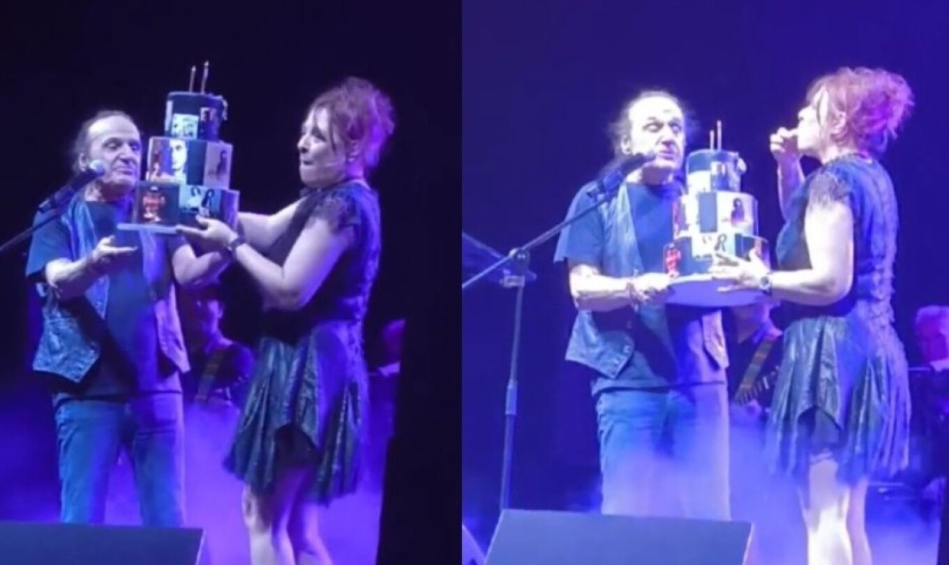 VIDEO: Ο Βασίλης Παπακωνσταντίνου γιόρτασε τα 76α γενέθλιά του στη σκηνή του Θεάτρου Βράχων, η έκπληξη της Ράντου